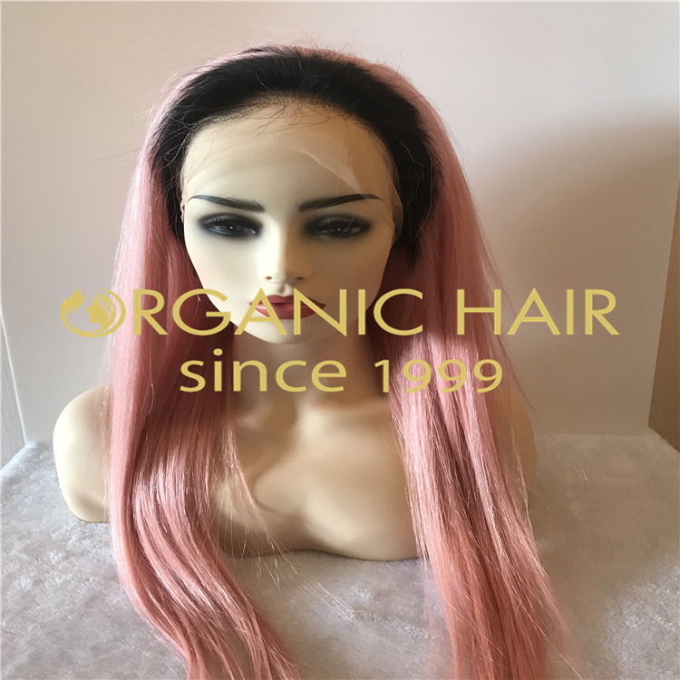 Baby pink full lace wig for women H85